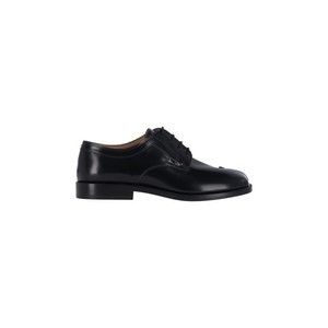 Maison Margiela Refined Black Leather Derby Shoes With Tabi Detail - NWT